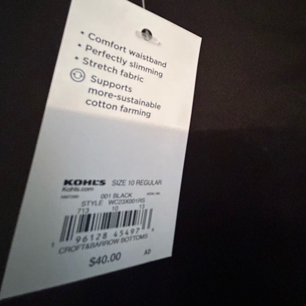 Croft & Barrow Black Pants Size 10 - Picture 4 of 5